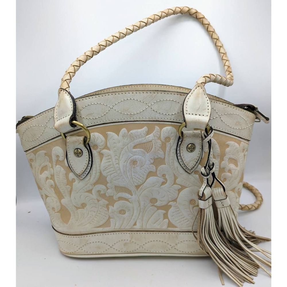 Patricia Nash Cream and Tan Shoulder Bag